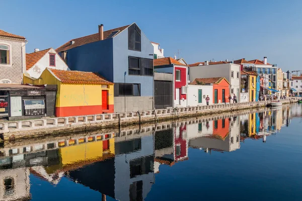 Aveiro Portugal Octubre 2017 Coloridos Edificios Junto Canal Aveiro Portugal — Foto de Stock