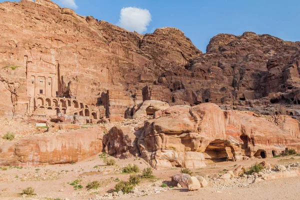 Túmulos Reais Cidade Antiga Petra Jordânia — Fotografia de Stock