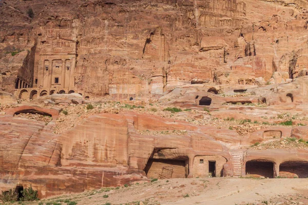 Královské Hrobky Starobylém Městě Petra Jordan — Stock fotografie