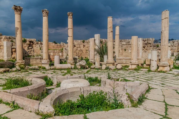 Ruïnes Van Agora Oude Stad Jerash Jordanië — Stockfoto