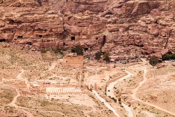 Aerial View Ancient City Petra Jordan — ストック写真