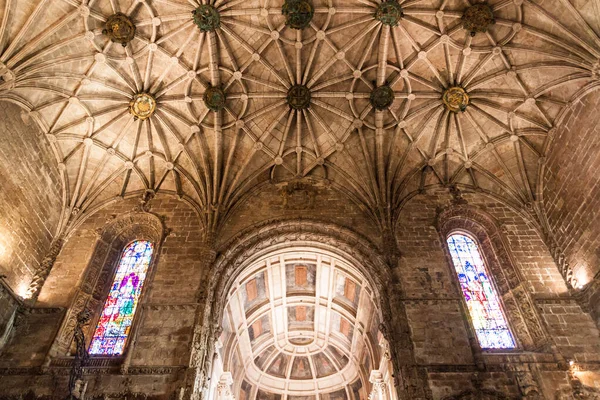 Lisbonne Portugal Octobre 2017 Plafond Voûté Gothique Une Église Monastère — Photo