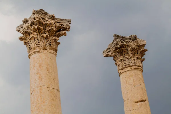 Kolommen Van Agora Oude Stad Jerash Jordanië — Stockfoto