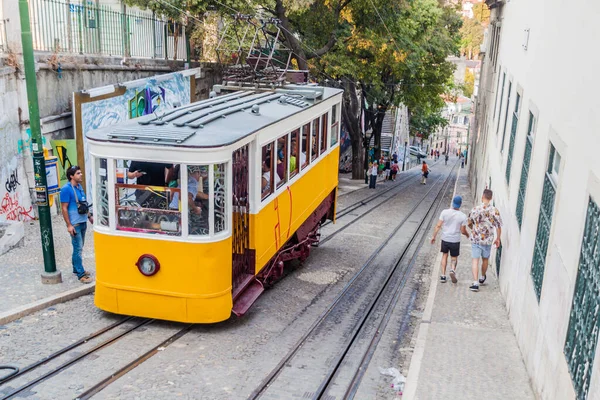 Lisabon Portugalsko Října 2017 Gloria Funicular Ascensor Gloria Lisabon Portugalsko — Stock fotografie