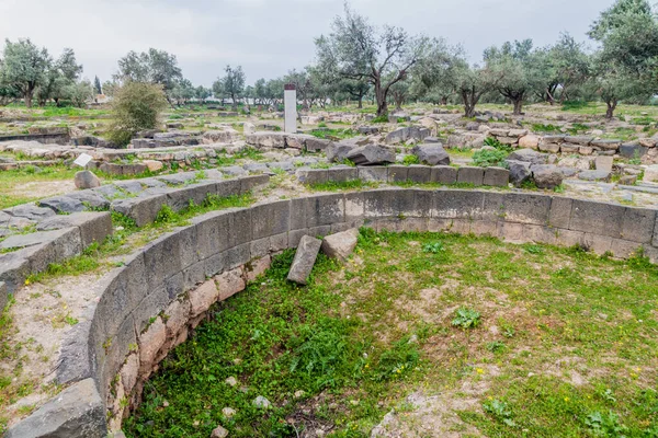 Πύλη Tiberias Στα Ερείπια Του Umm Qais Ιορδανία — Φωτογραφία Αρχείου