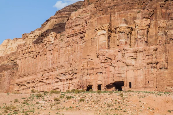 Túmulos Reais Cidade Antiga Petra Jordânia — Fotografia de Stock