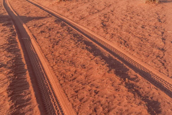 Tire Tracks Sand Dune Wadi Rum Desert Jordan — Stock Photo, Image