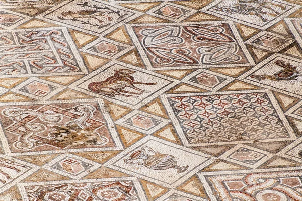 Jerash Jordão Abril 2017 Mosaicos Igreja Dos Santos Cosme Damiano — Fotografia de Stock