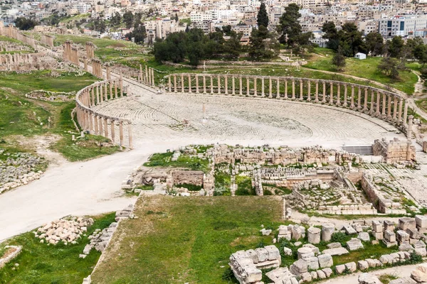 Forum Van Oude Stad Jerash Jordanië — Stockfoto