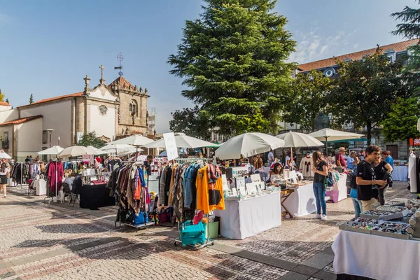 Braga Portugal October 2017 Market Largo Sao Joao Souto Square — Stock Photo, Image