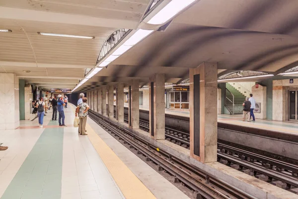 Lisboa Portugal Octubre 2017 Vista Una Estación Metro Lisboa Portugal — Foto de Stock