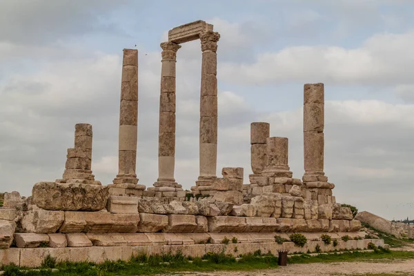 Temple Des Ruines Hercule Citadelle Amman Jordanie — Photo