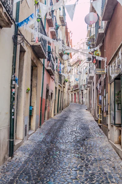 Lisbon Portugal Oktober 2017 Enge Gasse Alfama Viertel Von Lisbon — Stockfoto