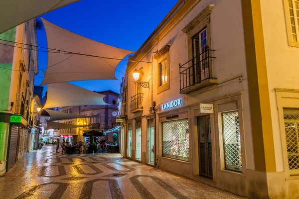 Faro Portugal Octubre 2017 Vista Nocturna Una Calle Centro Faro — Foto de Stock