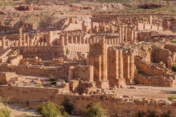 Ruínas Romanas Cidade Antiga Petra Jordânia — Fotografia de Stock