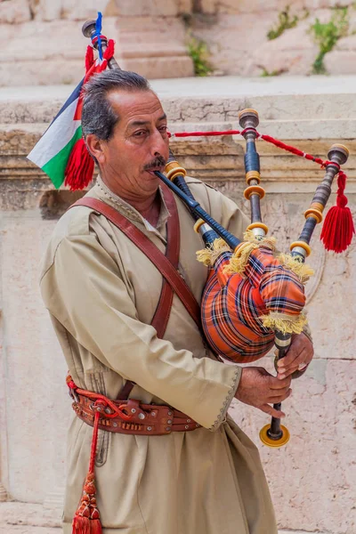 Jerash Jordão Abril 2017 Músico Teatro Sul Jerash Jordânia — Fotografia de Stock