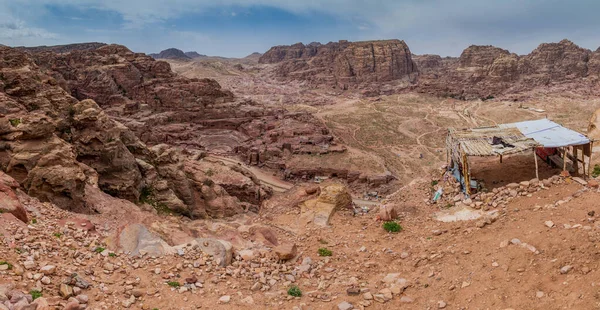 Panorama Antigua Ciudad Petra Jordania — Foto de Stock
