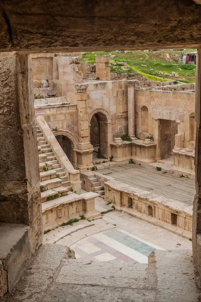 Ruiny Teatru Północnego Jerash Jordania — Zdjęcie stockowe
