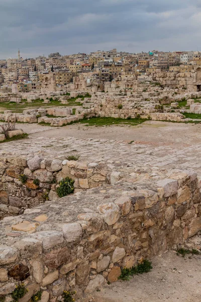 Ruines Citadelle Amman Jordanie — Photo