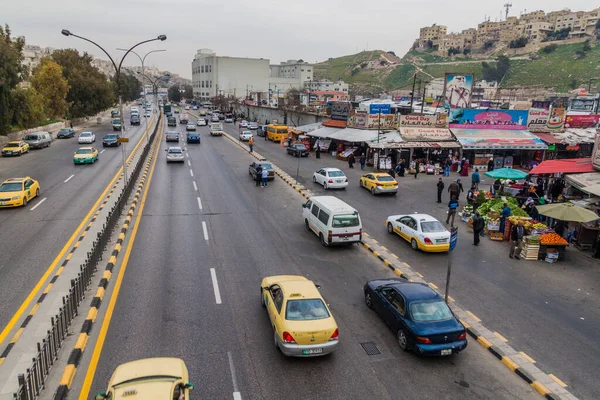 Amman Jordania Marca 2017 Widok Autostradę Ammanie — Zdjęcie stockowe