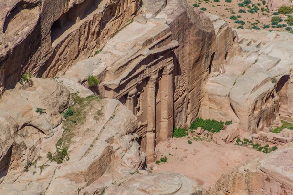 Antik Şehir Petra Romalı Askerlerin Mezarı Ürdün — Stok fotoğraf