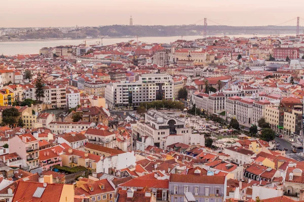 Panorama Noite Lisboa Miradouro Graca Miradouro Portugal — Fotografia de Stock