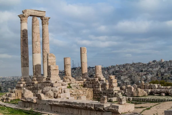 Tempel Van Hercules Ruïnes Citadel Van Amman Hoofdstad Van Jordanië — Stockfoto