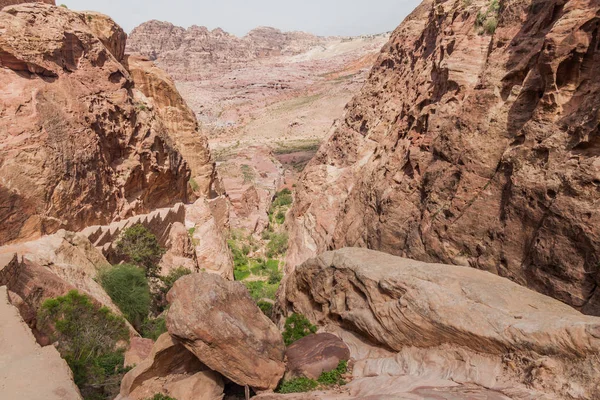 Stairway Khubtha Trail Ancient City Petra Jordan — Stock Photo, Image