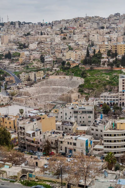 Amman Jordán Marzo 2017 Vista Aérea Del Centro Ammán Con —  Fotos de Stock