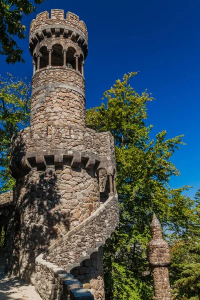 Kamienna Wieża Kompleksie Quinta Regaleira Sintra Portugalia — Zdjęcie stockowe