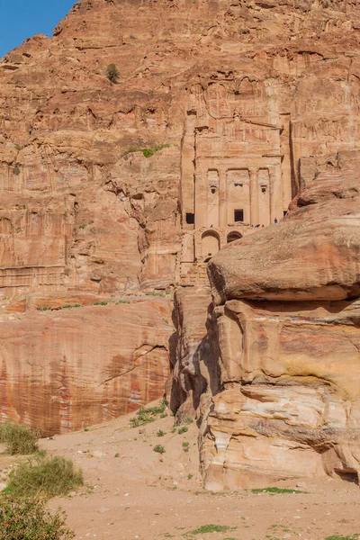 Klippor Och Urngrav Den Antika Staden Petra Jordanien — Stockfoto