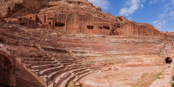 Théâtre Romain Dans Ville Antique Petra Jordanie — Photo