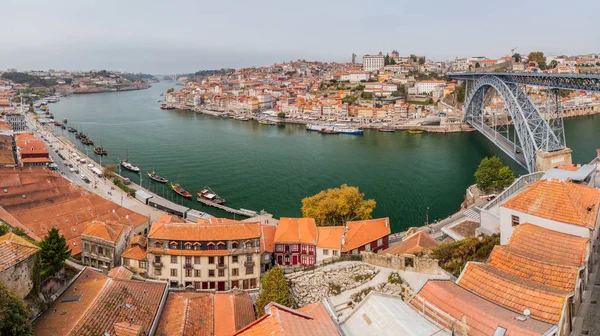 Panorama Porto Rzeką Douro Portugalia — Zdjęcie stockowe