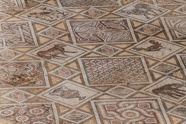 Mosaicos Igreja Dos Santos Cosme Damiano Ruínas Cidade Antiga Jerash — Fotografia de Stock