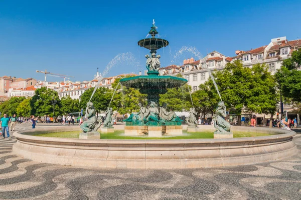 ポルトガルのリスボン 2017年10月10日 ポルトガルのリスボンにあるキング ペドロ4世広場 Rossio の噴水 — ストック写真