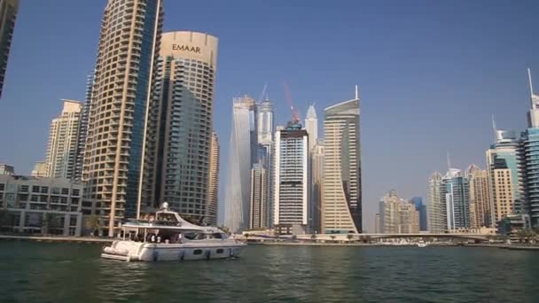 Vista de Dubai Marina Emiratos Árabes Unidos — Vídeos de Stock