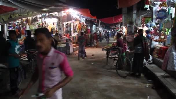 Vista de una calle en el pueblo de Morrelganj, Bangladesh — Vídeos de Stock