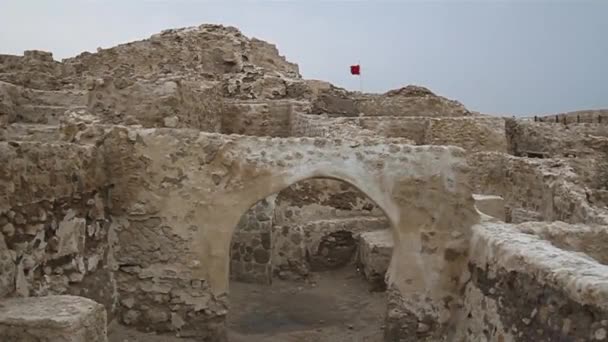 Ruinen der Festung Bahrain — Stockvideo
