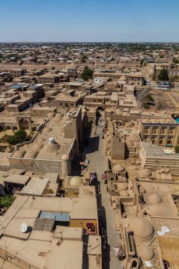 Özbekistan 'ın eski Khiva kentinin hava manzarası