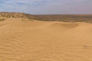 Türkmenistan 'da Karakum Çölü Görünümü