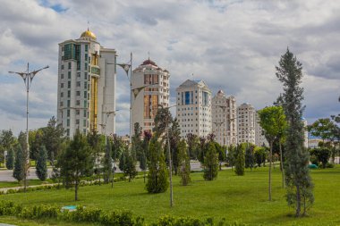 Türkmenistan 'ın başkenti Ashgabat' ta mermer kaplı binalar