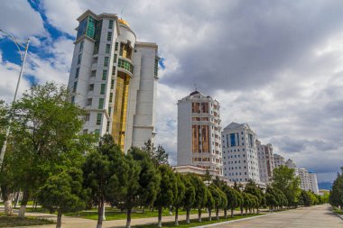Türkmenistan 'ın başkenti Ashgabat' ta mermer kaplı binalar