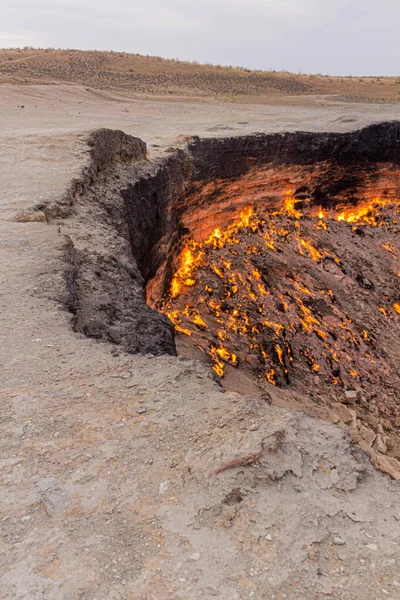 Cratera Gás Darvaza Derweze Também Chamada Door Hell Turquemenistão — Fotografia de Stock