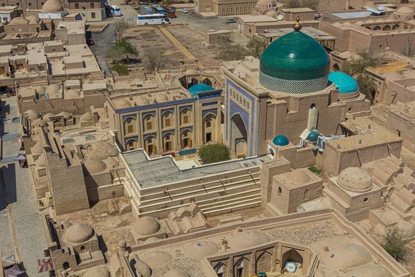 Vista Aérea Del Mausoleo Pakhlavan Makhmoud Khiva Uzbekistán — Foto de Stock
