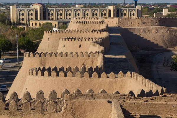 Murallas Fortificación Del Casco Antiguo Jiva Uzbekistán —  Fotos de Stock