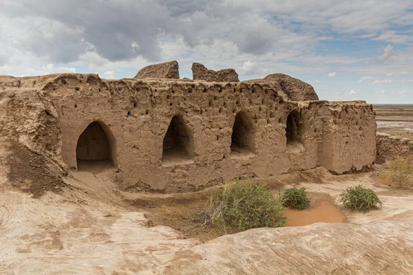 Ruínas Fortaleza Toprak Topraq Qala Kala Deserto Kyzylkum Uzbequistão — Fotografia de Stock