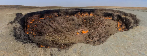 Cratera Gás Darvaza Derweze Porta Para Inferno Portas Inferno Turquemenistão — Fotografia de Stock