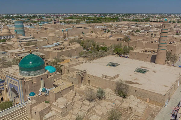 Veduta Aerea Della Città Vecchia Khiva Uzbekistan — Foto Stock