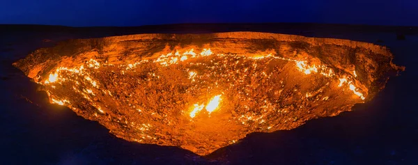 Cratera Gás Darvaza Derweze Porta Para Inferno Portas Inferno Turquemenistão — Fotografia de Stock