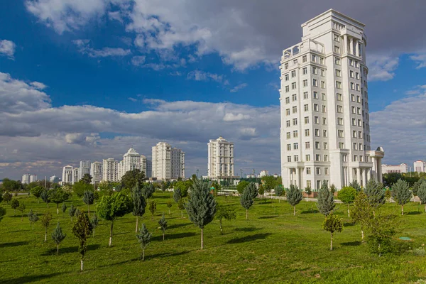 Marmurowe Budynki Współczesnego Ashgabat Turkmenistan — Zdjęcie stockowe